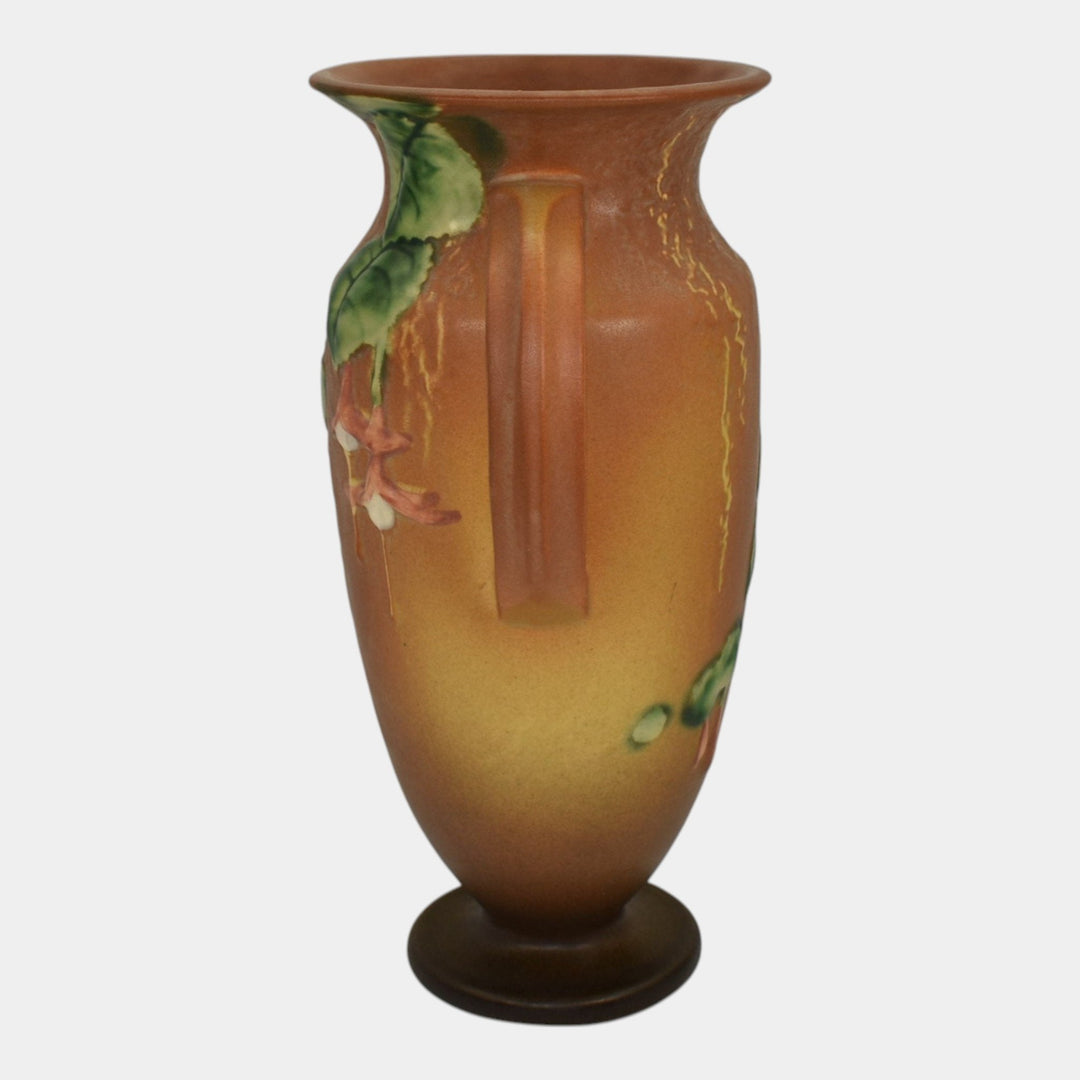 Roseville Fuchsia Brown 1938 Vintage Art Pottery Ceramic Vase 899-9 - Just Art Pottery
