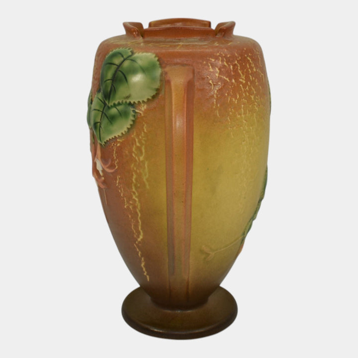 Roseville Fuchsia Brown 1938 Vintage Art Pottery Ceramic Flower Vase 897-8 - Just Art Pottery