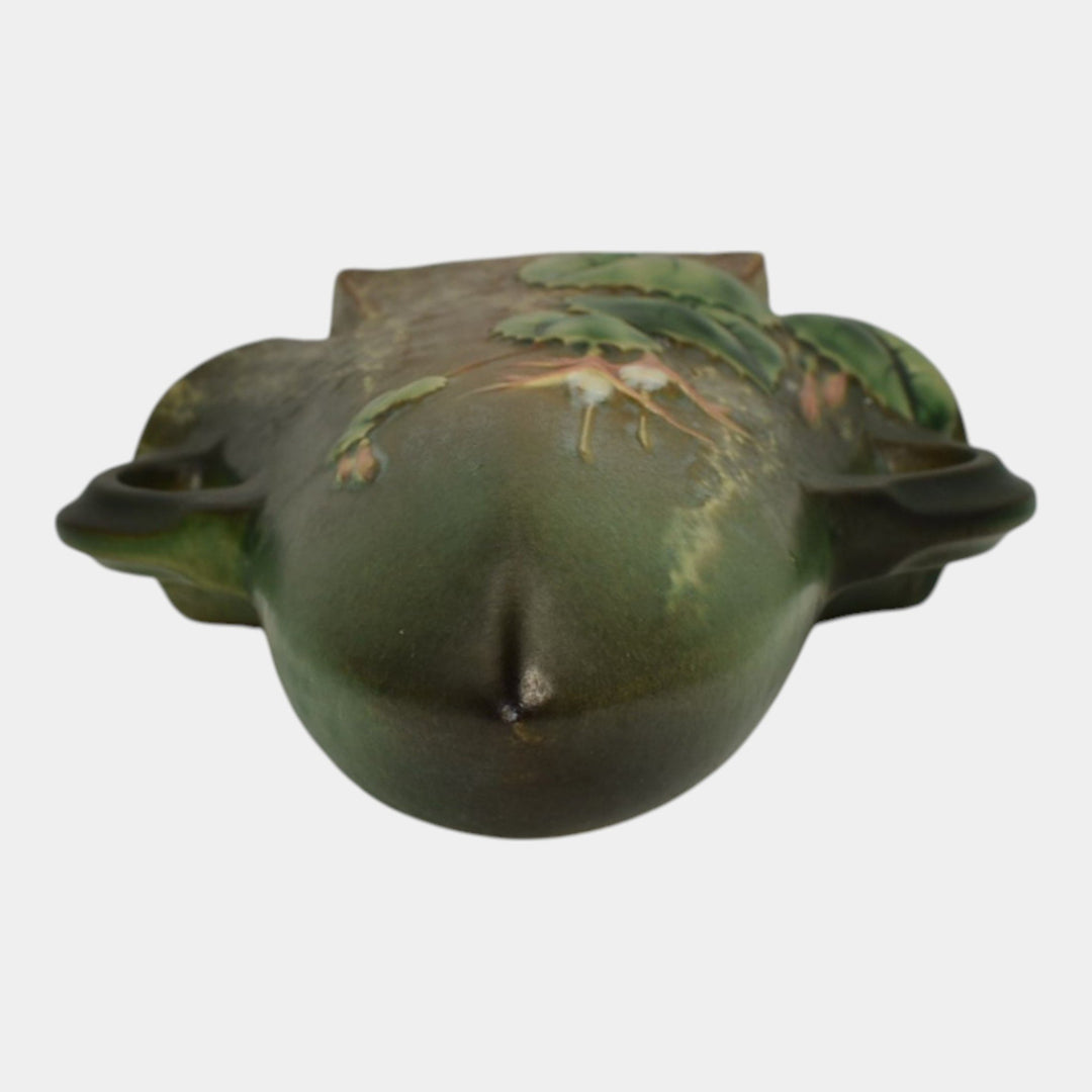 Roseville Fuchsia Green 1938 Vintage Art Pottery Ceramic Wall Pocket 1282-8
