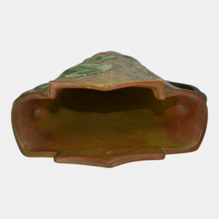 Roseville Fuchsia Green 1938 Vintage Art Pottery Ceramic Wall Pocket 1282-8