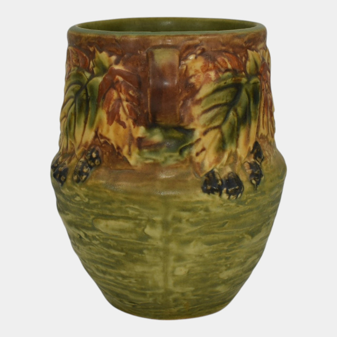 Roseville Blackberry Green 1932 Vintage Art Pottery Ceramic Flower Vase 572-6 - Just Art Pottery