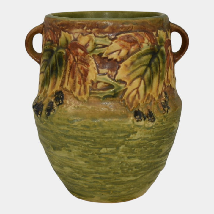 Roseville Blackberry Green 1932 Vintage Art Pottery Ceramic Flower Vase 572-6 - Just Art Pottery