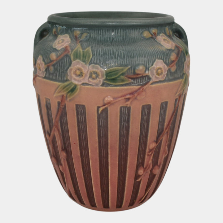 Roseville Cherry Blossom Pink 1933 Vintage Art Deco Pottery Ceramic Vase 623-7 - Just Art Pottery