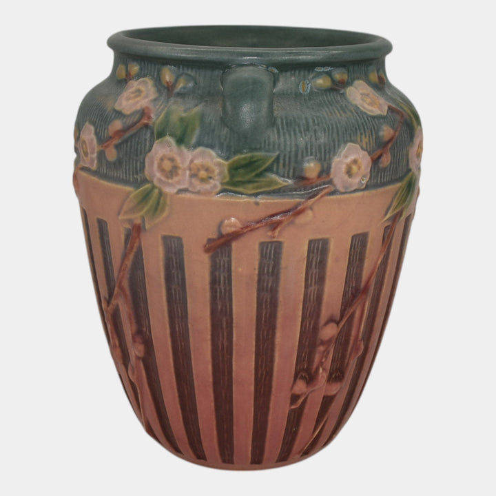 Roseville Cherry Blossom Pink 1933 Vintage Art Deco Pottery Ceramic Vase 623-7 - Just Art Pottery