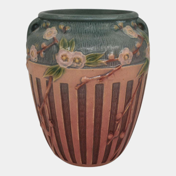 Roseville Cherry Blossom Pink 1933 Vintage Art Deco Pottery Ceramic Vase 623-7 - Just Art Pottery