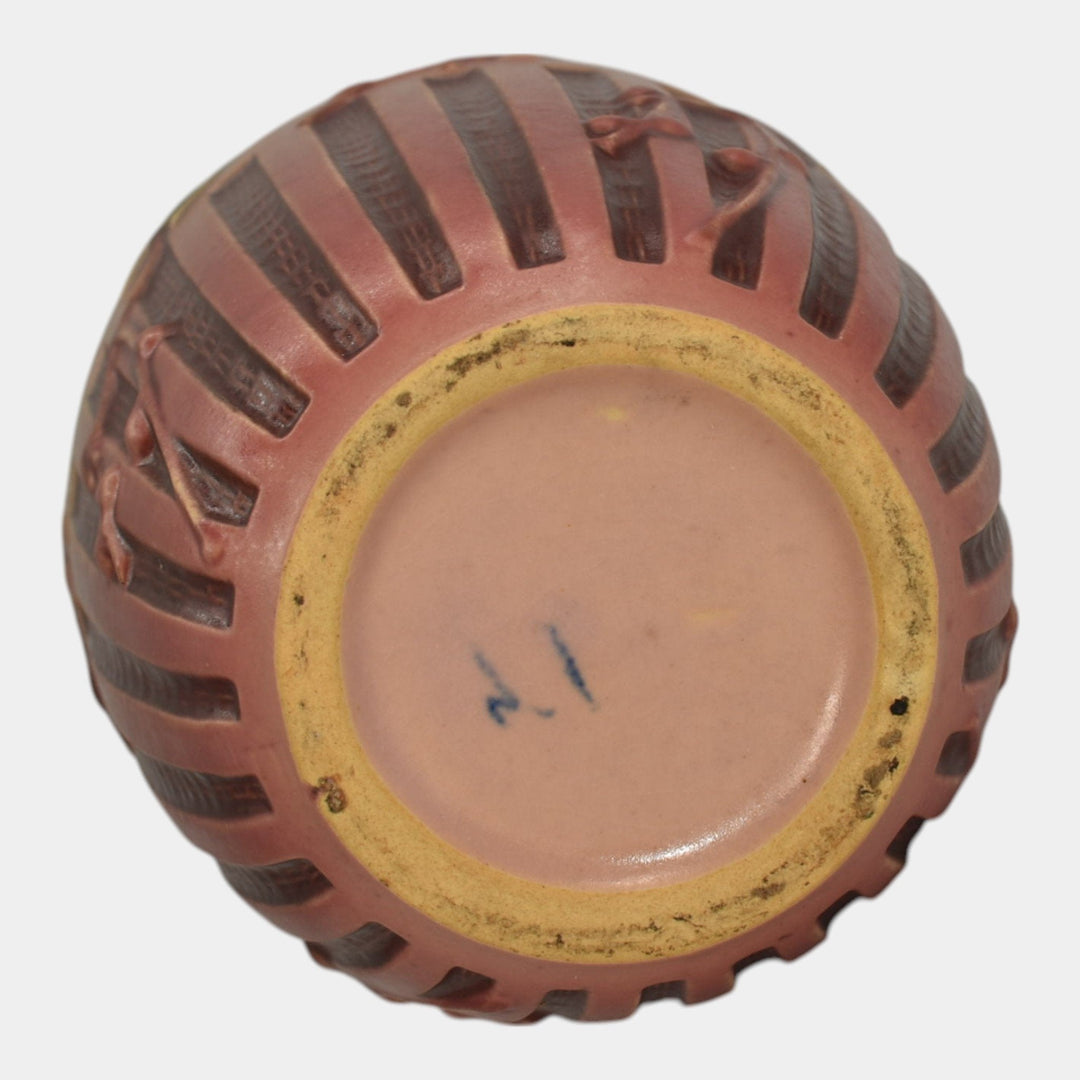 Roseville Cherry Blossom Pink 1933 Vintage Art Deco Pottery Ceramic Vase 623-7 - Just Art Pottery