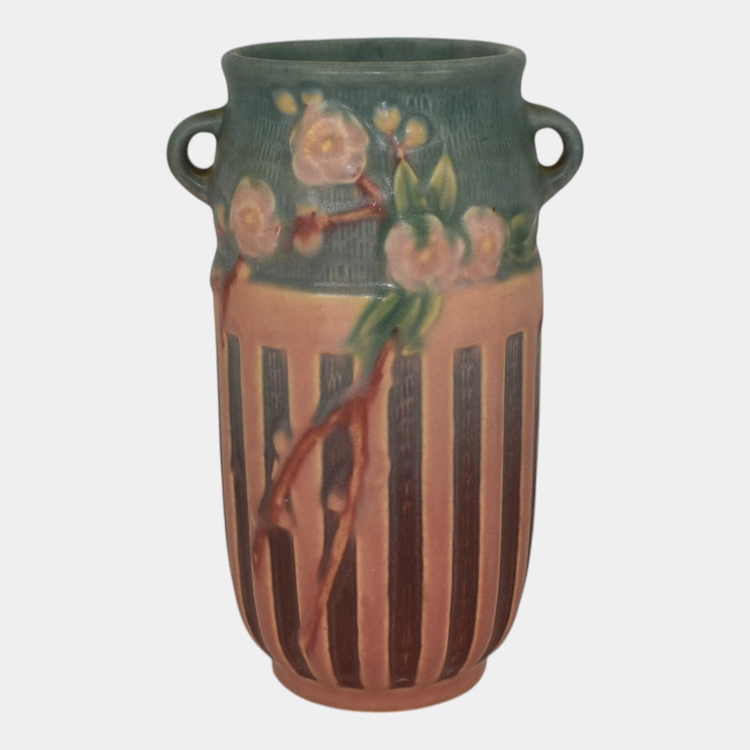 Roseville Cherry Blossom Pink 1933 Vintage Art Deco Pottery Ceramic Vase 620-7 - Just Art Pottery