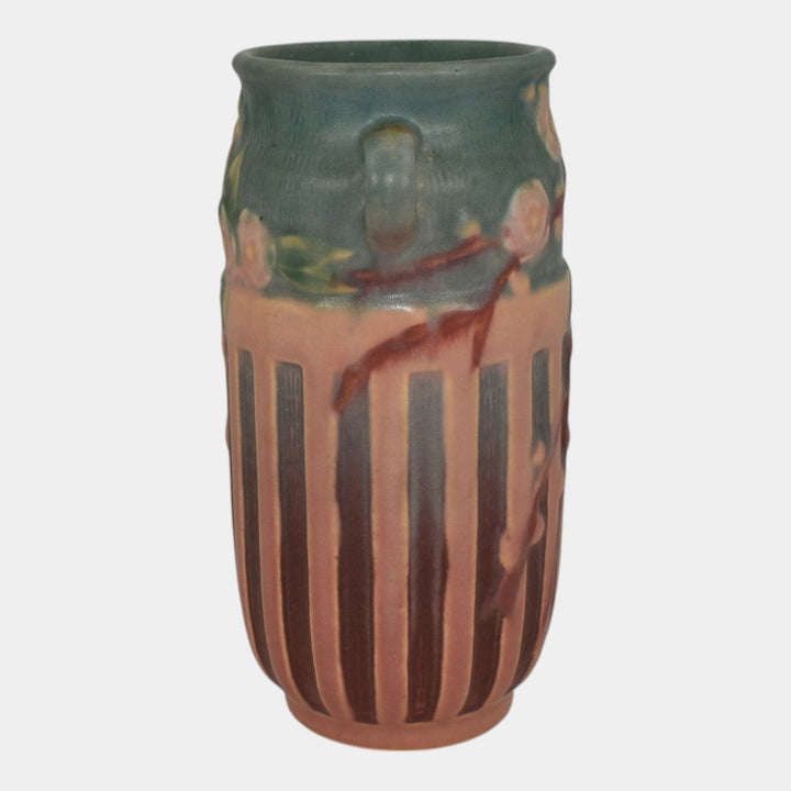 Roseville Cherry Blossom Pink 1933 Vintage Art Deco Pottery Ceramic Vase 620-7 - Just Art Pottery