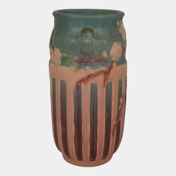 Roseville Cherry Blossom Pink 1933 Vintage Art Deco Pottery Ceramic Vase 620-7 - Just Art Pottery