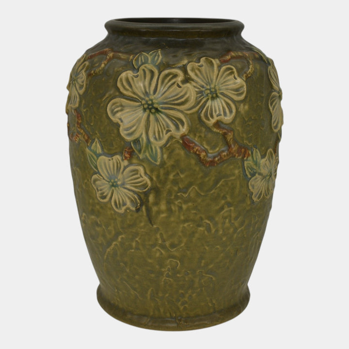Roseville Dogwood Textured Green 1926 Vintage Art Pottery Ceramic Vase 304-10