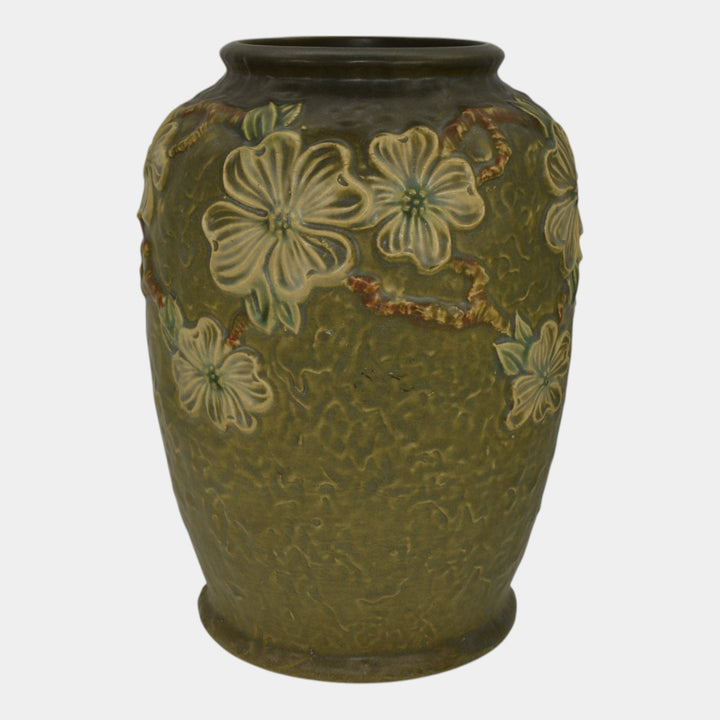 Roseville Dogwood Textured Green 1926 Vintage Art Pottery Ceramic Vase 304-10