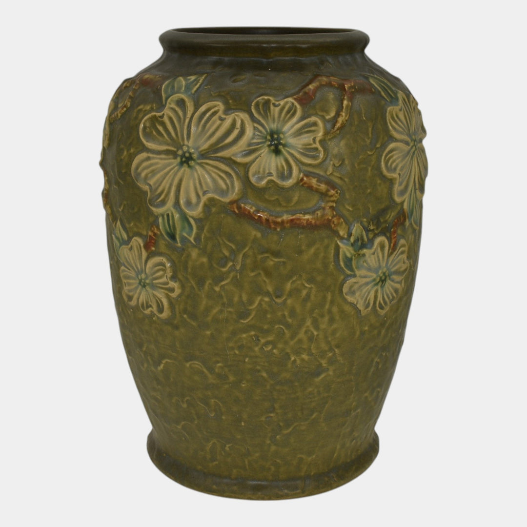 Roseville Dogwood Textured Green 1926 Vintage Art Pottery Ceramic Vase 304-10
