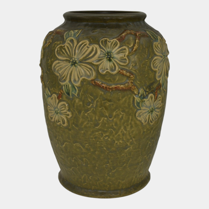 Roseville Dogwood Textured Green 1926 Vintage Art Pottery Ceramic Vase 304-10