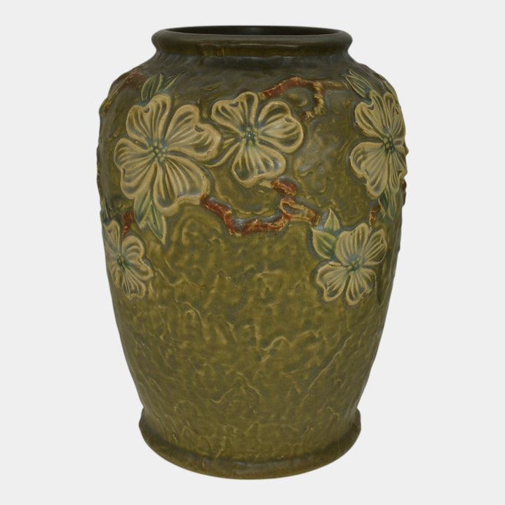 Roseville Dogwood Textured Green 1926 Vintage Art Pottery Ceramic Vase 304-10