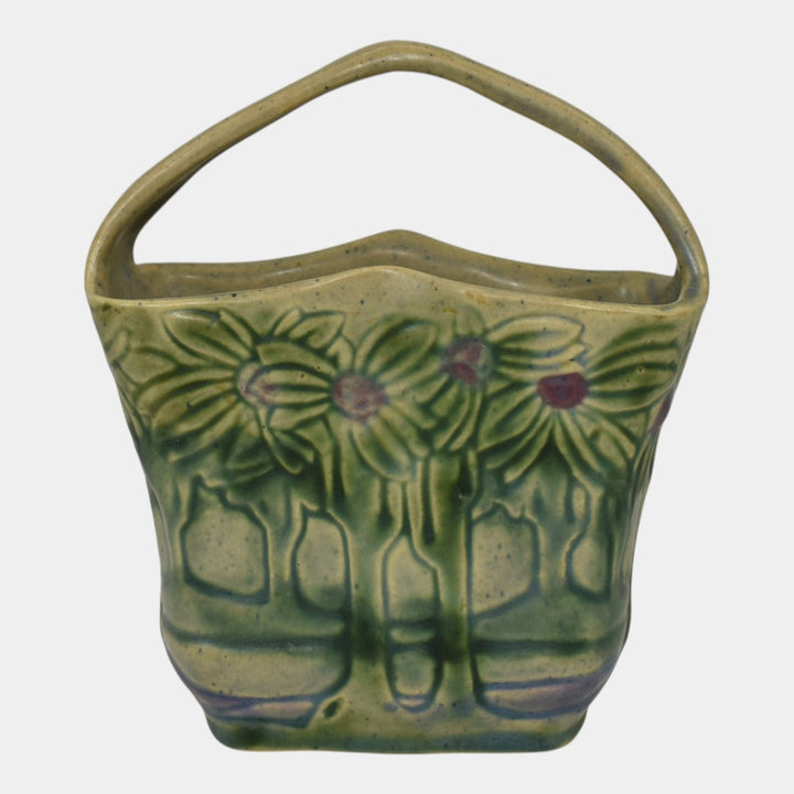 Roseville Vista 1920 Vintage Arts And Crafts Pottery Basket 257-6