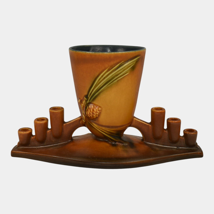 Roseville Pine Cone Brown 1936 Vintage Art Deco Pottery Ceramic Centerpiece 324