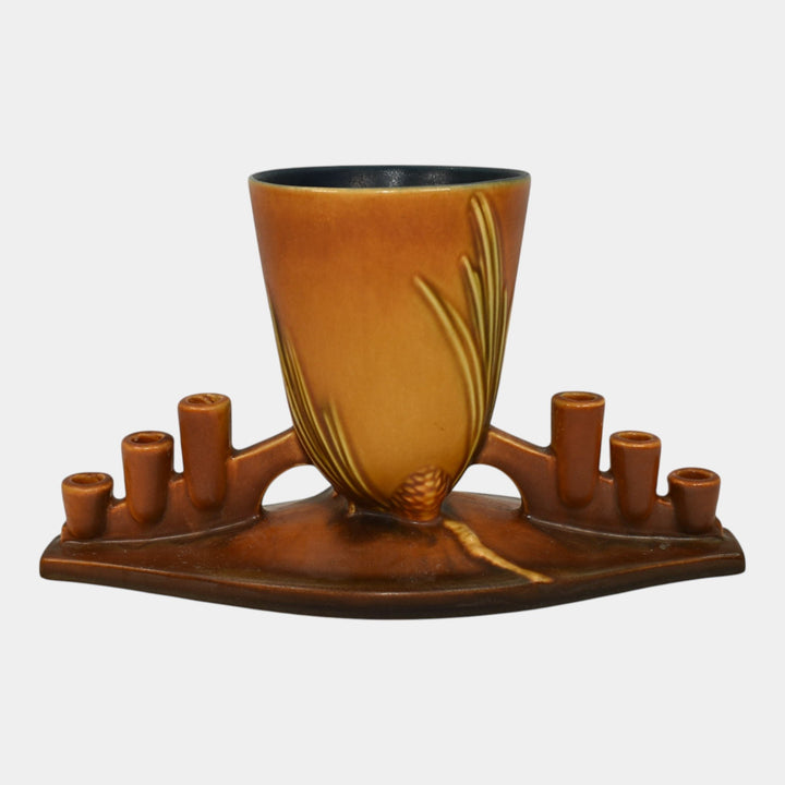Roseville Pine Cone Brown 1936 Vintage Art Deco Pottery Ceramic Centerpiece 324
