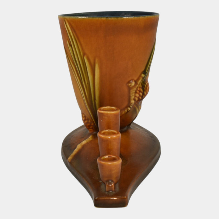 Roseville Pine Cone Brown 1936 Vintage Art Deco Pottery Ceramic Centerpiece 324