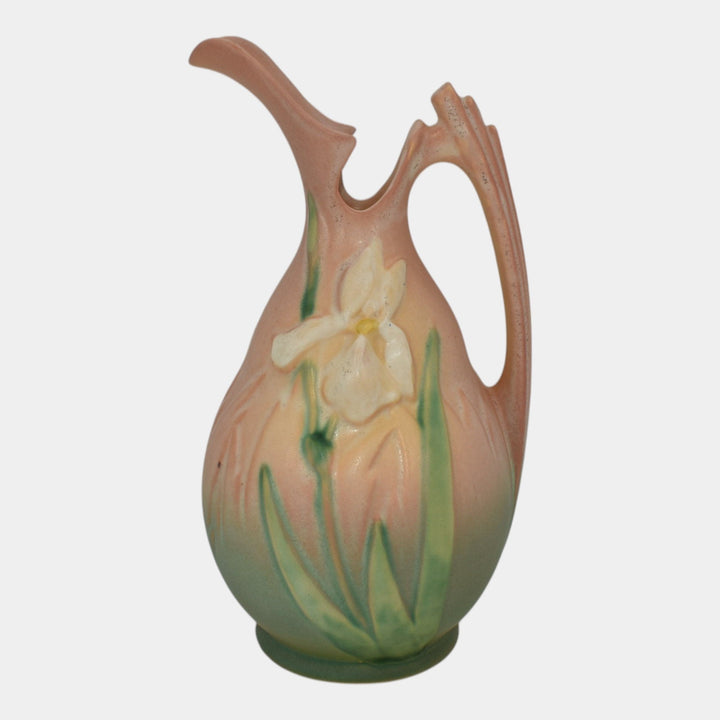 Roseville Iris Pink 1939 Vintage Art Deco Pottery Ceramic Ewer 926-10 - Just Art Pottery