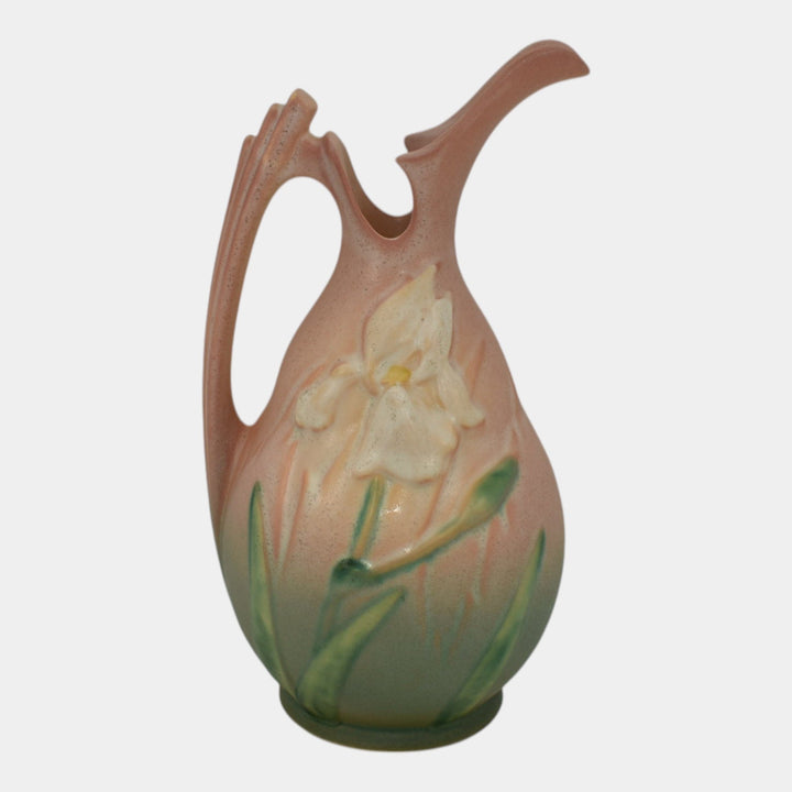 Roseville Iris Pink 1939 Vintage Art Deco Pottery Ceramic Ewer 926-10 - Just Art Pottery