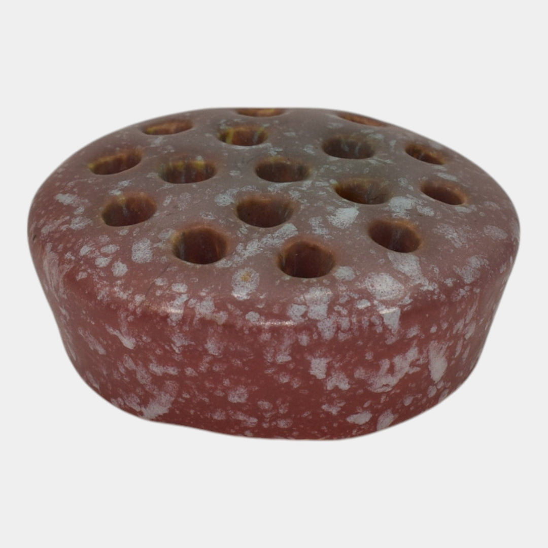 Roseville Ferella Red Vintage Art Pottery Flower Frog 15-3 - Just Art Pottery