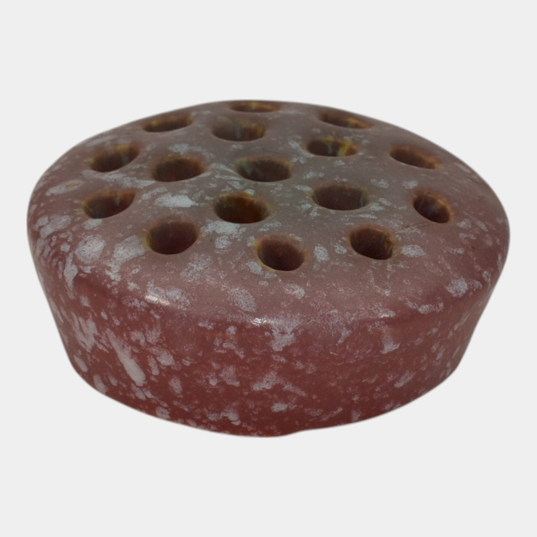 Roseville Ferella Red Vintage Art Pottery Flower Frog 15-3 - Just Art Pottery