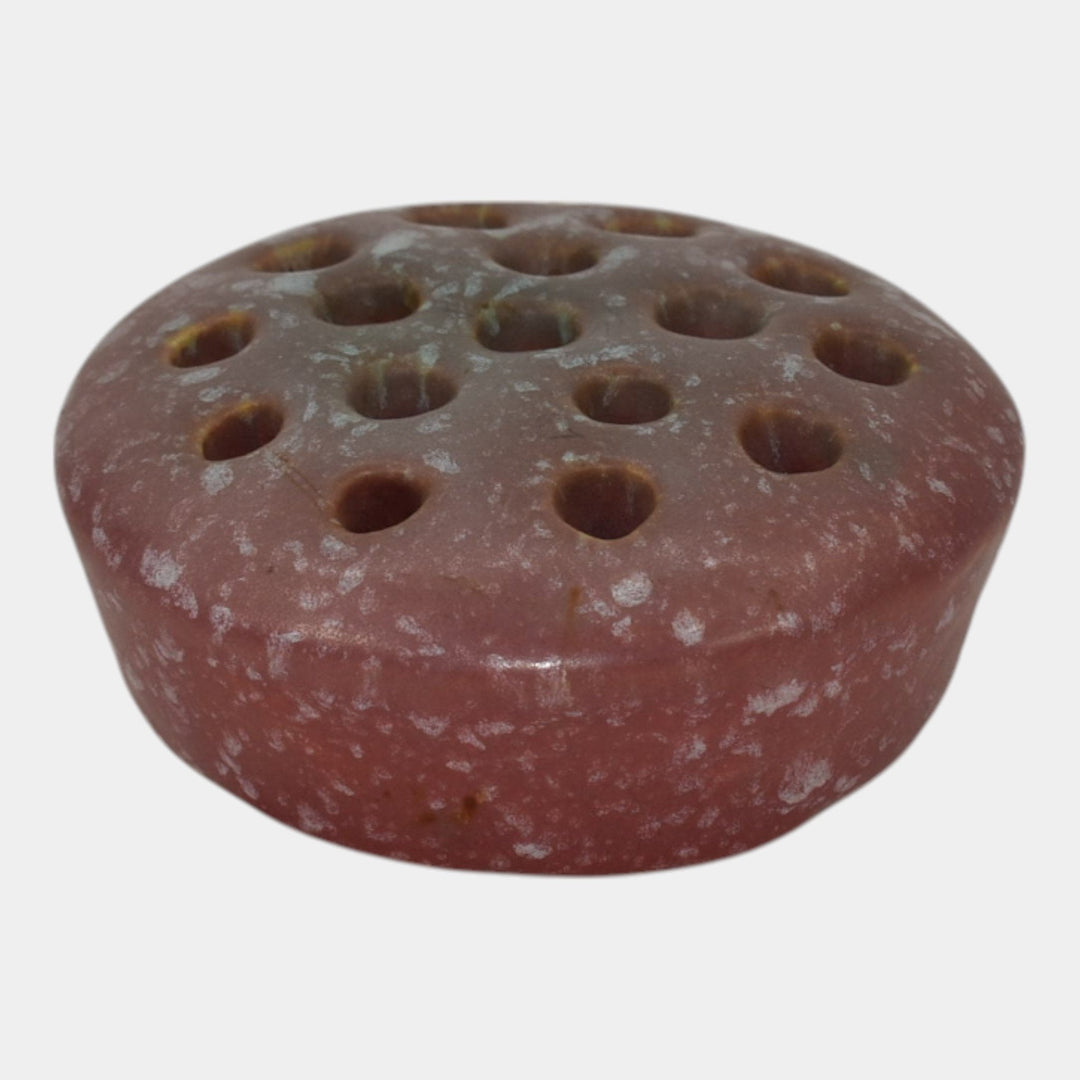 Roseville Ferella Red Vintage Art Pottery Flower Frog 15-3 - Just Art Pottery