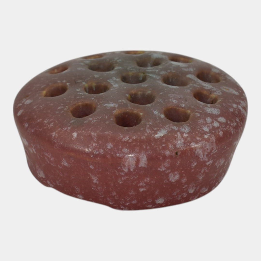 Roseville Ferella Red Vintage Art Pottery Flower Frog 15-3 - Just Art Pottery