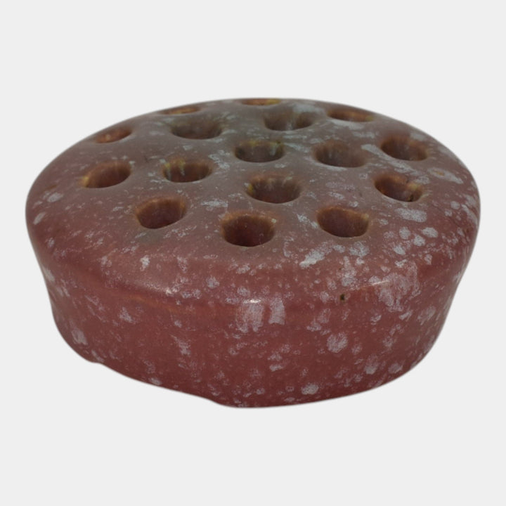 Roseville Ferella Red Vintage Art Pottery Flower Frog 15-3 - Just Art Pottery