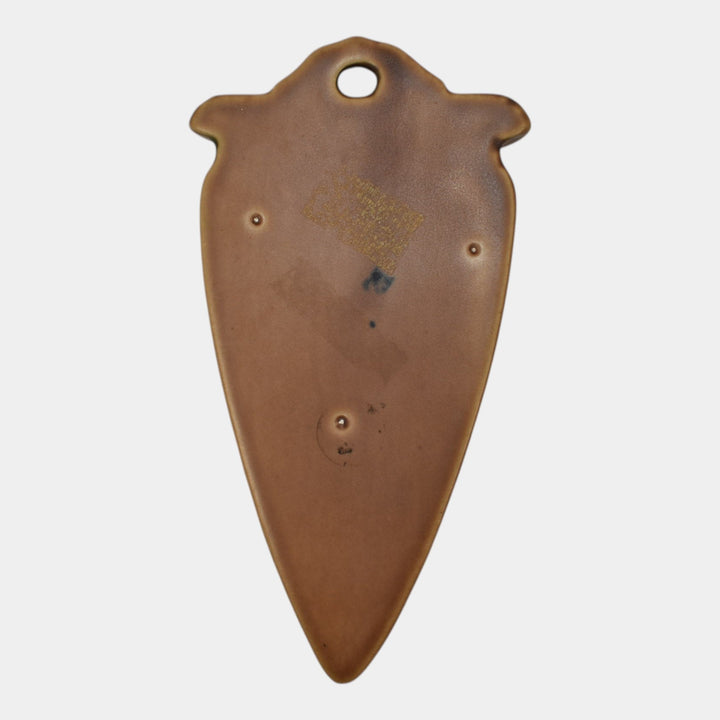 Roseville Florentine I 1924 Brown Arts And Crafts Pottery Wall Pocket 1239-7 - Just Art Pottery