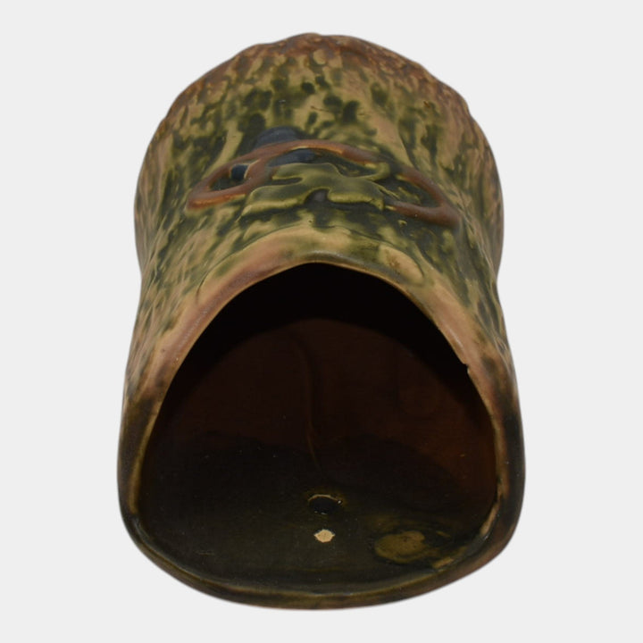 Roseville Imperial I Brown 1921 Vintage Art Pottery Ceramic Wall Pocket 1223-10 - Just Art Pottery