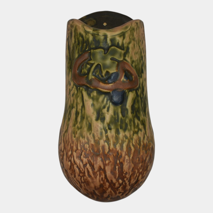 Roseville Imperial I Brown 1921 Vintage Art Pottery Ceramic Wall Pocket 1223-10 - Just Art Pottery