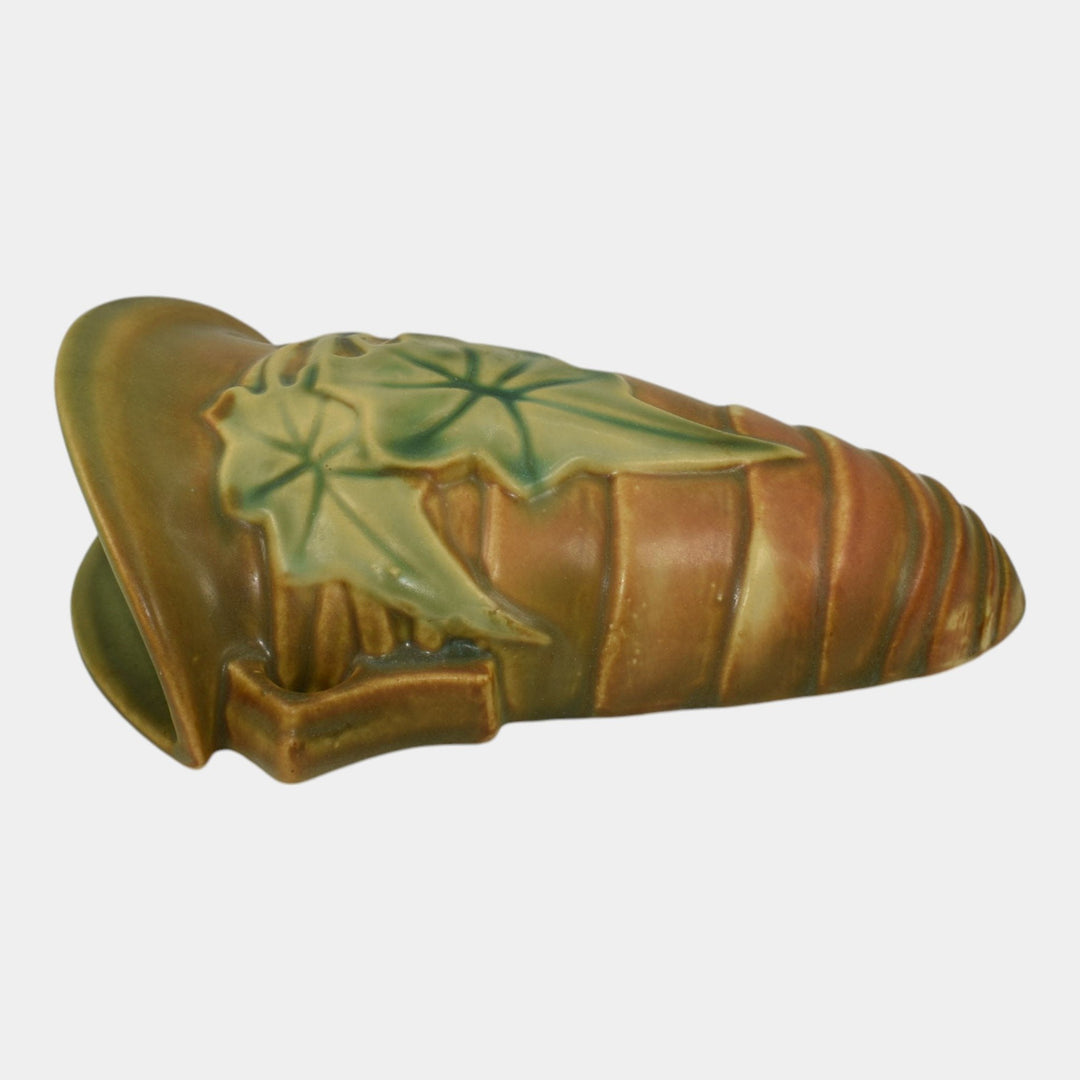Roseville Luffa Brown 1934 Vintage Art Deco Pottery Ceramic Wall Pocket 1272-8