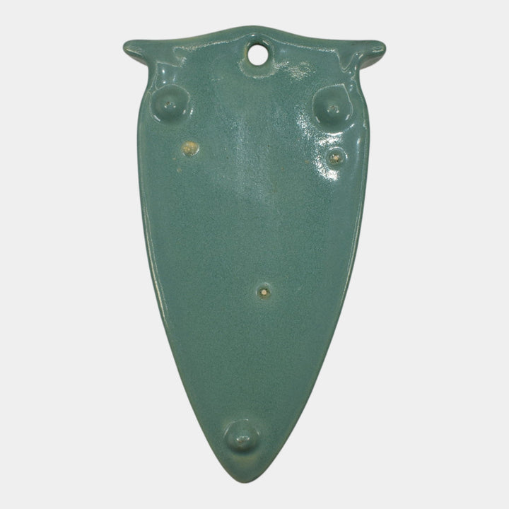 Roseville Lombardy Green 1926 Vintage Art Deco Pottery Wall Pocket 1257-8 - Just Art Pottery