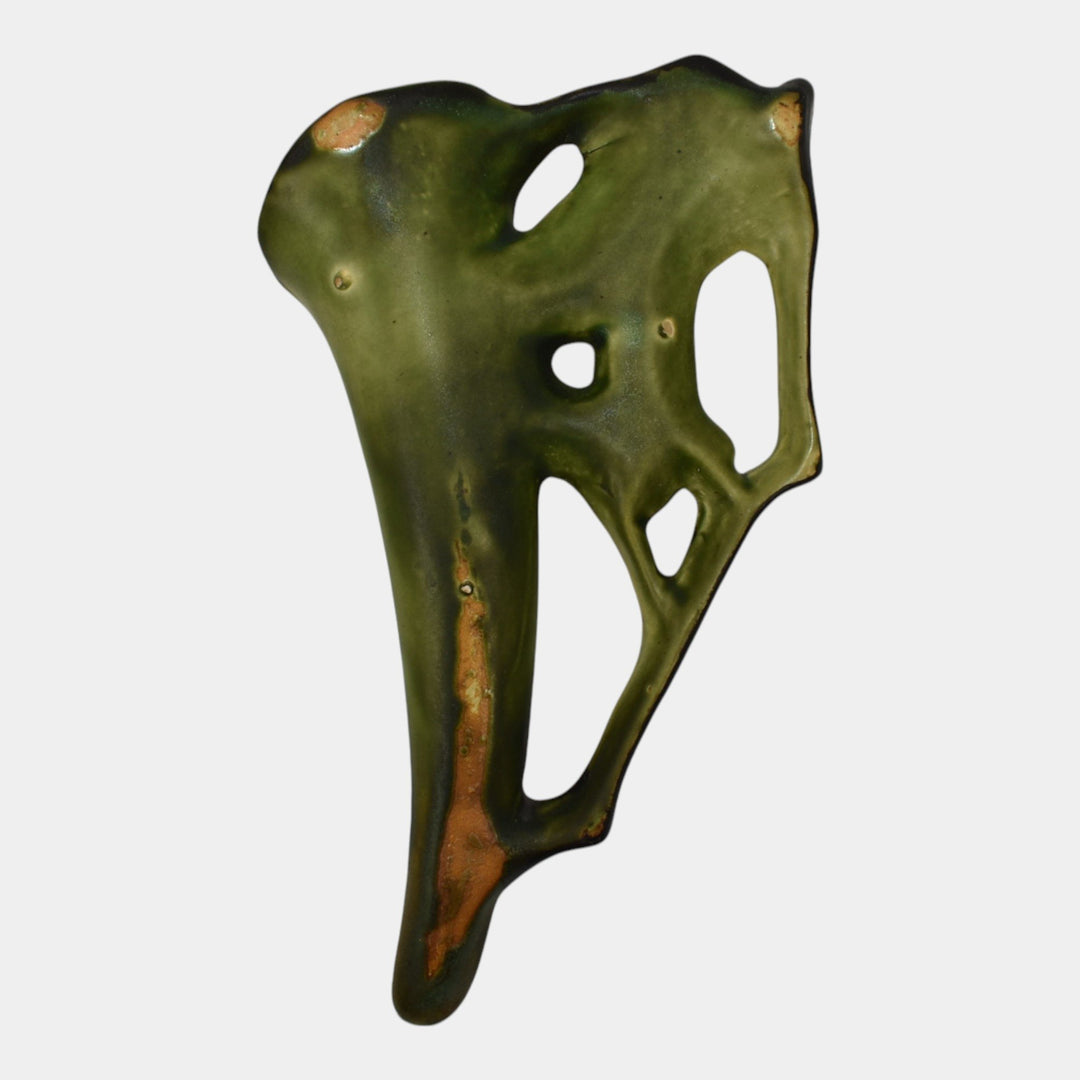 Roseville Dogwood Smooth 1920 Vintage Art Pottery Green Ceramic Wall Pocket - Just Art Pottery