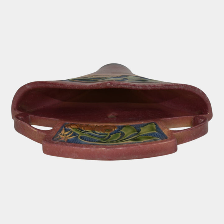 Roseville Baneda Pink 1932 Vintage Art Deco Pottery Ceramic Wall Pocket 1269-8
