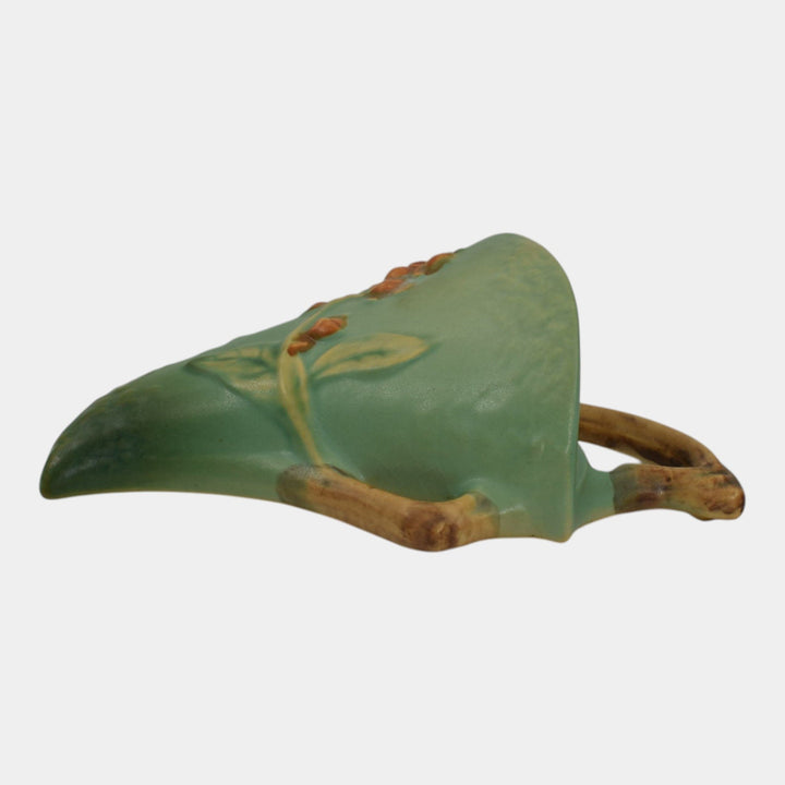 Roseville Bittersweet Green 1941 Mid Century Modern Pottery Wall Pocket 866-7 - Just Art Pottery