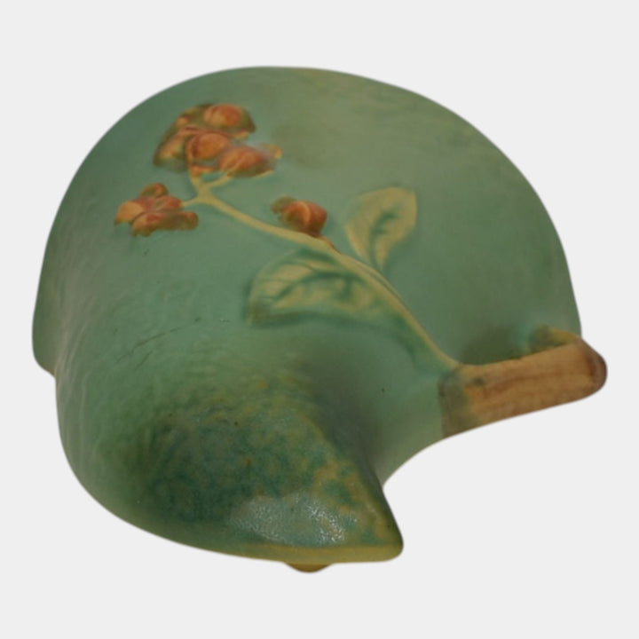Roseville Bittersweet Green 1941 Mid Century Modern Pottery Wall Pocket 866-7 - Just Art Pottery