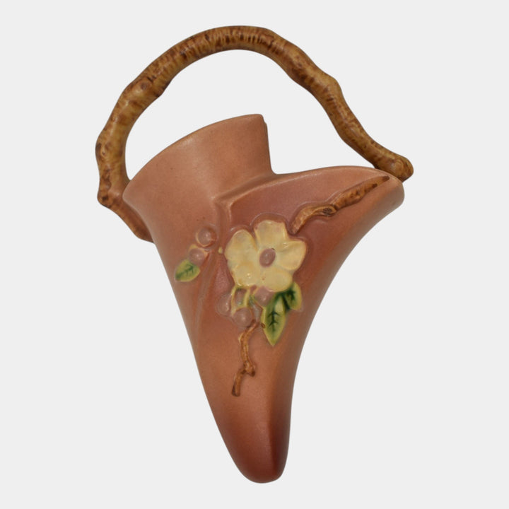 Roseville Apple Blossom Pink 1949 Vintage Art Pottery Ceramic Wall Pocket 366-8 - Just Art Pottery
