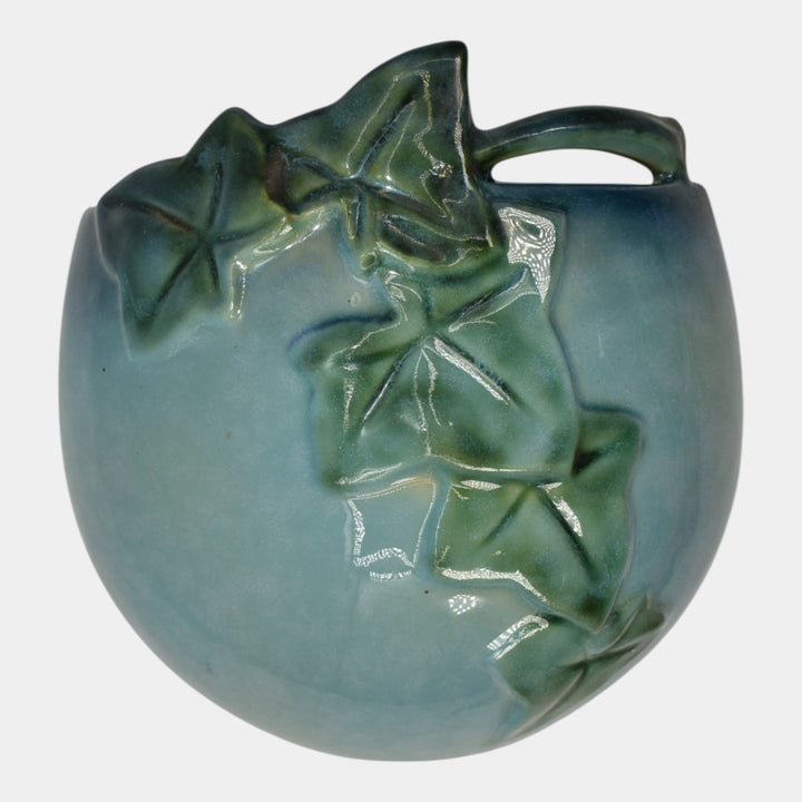 Roseville Wincraft Blue 1948 Mid Century Modern Art Pottery Wall Pocket 267-5 - Just Art Pottery