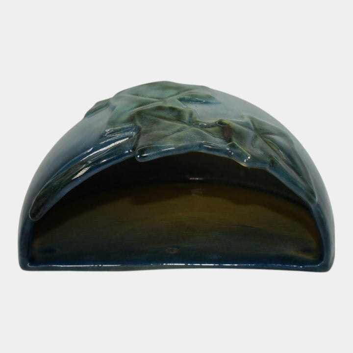 Roseville Wincraft Blue 1948 Mid Century Modern Art Pottery Wall Pocket 267-5 - Just Art Pottery