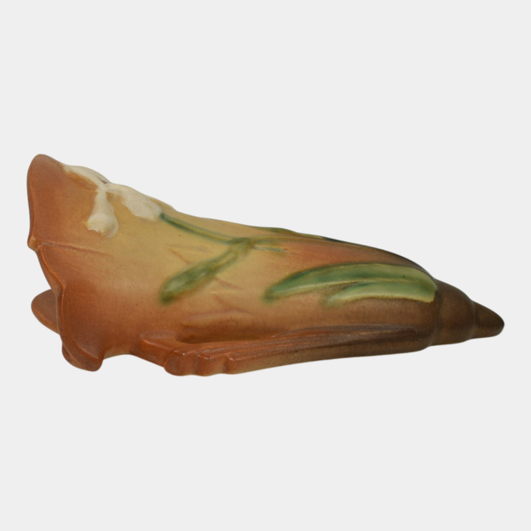 Roseville Iris Tan 1939 Vintage Art Deco Pottery Ceramic Wall Pocket 1284-8 - Just Art Pottery