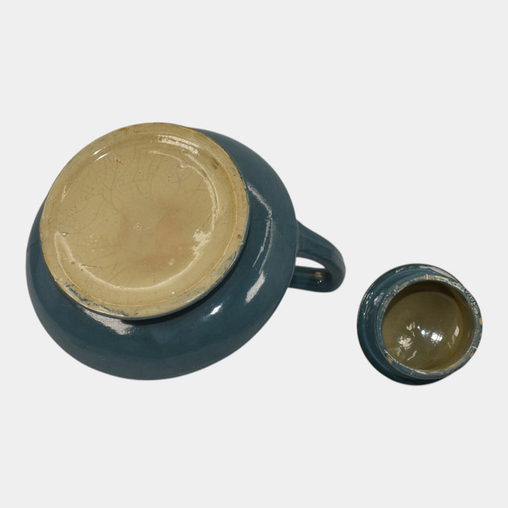 Roseville Aztec Blue 1905 Vintage Arts And Crafts Pottery Ceramic Teapot - Just Art Pottery