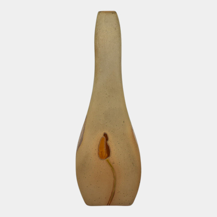 Roseville Rozane Woodland 190 Vintage Art Pottery Tan Ceramic Iris Bud Vase