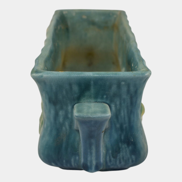 Roseville Pottery Clematis Blue 1944 Art Deco Window Box Planter 391-8 - Just Art Pottery