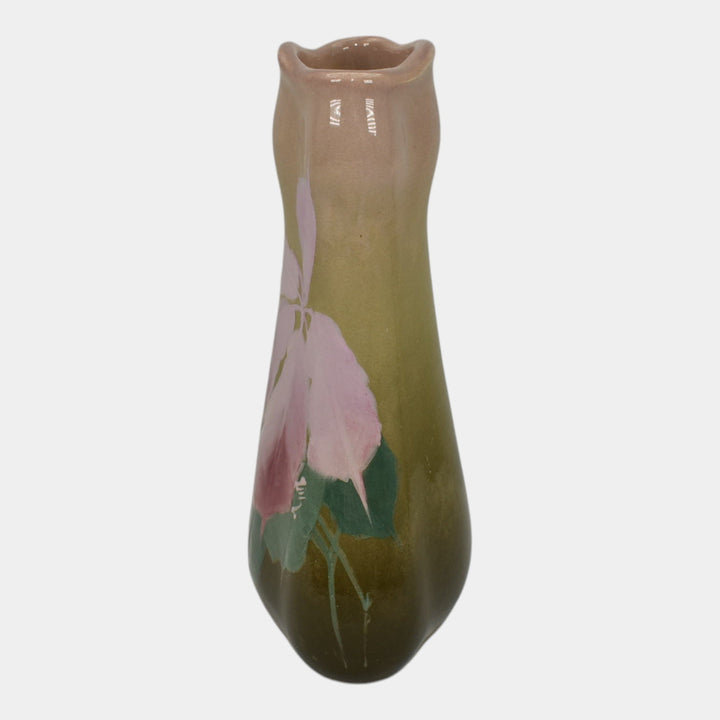 Roseville Rozane Royal 1900s Art Pottery Standard Glaze Purple Leaf Vase