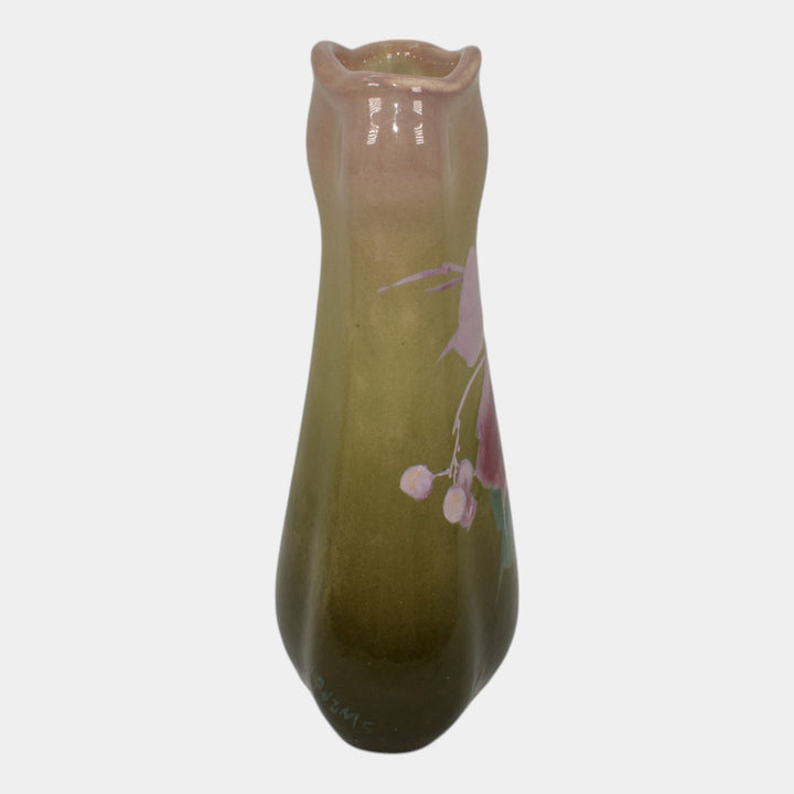 Roseville Rozane Royal 1900s Art Pottery Standard Glaze Purple Leaf Vase
