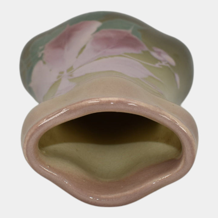 Roseville Rozane Royal 1900s Art Pottery Standard Glaze Purple Leaf Vase