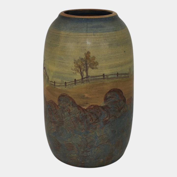 Peters and Reed Landsun Scenic Chromal 1920s Pottery Landscape Farmhouse Vase 7