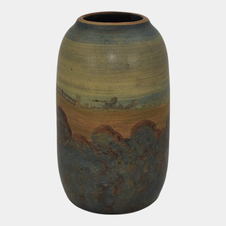 Peters and Reed Landsun Scenic Chromal 1920s Pottery Landscape Farmhouse Vase 7